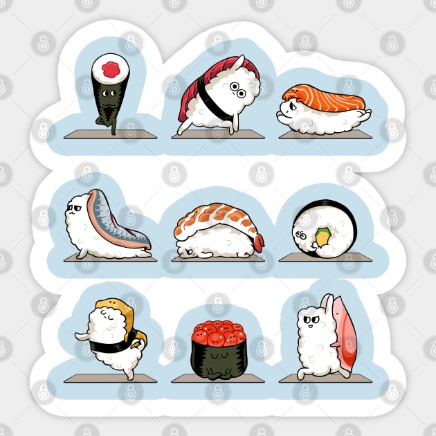 Sushi Yoga Sticker by huebucket